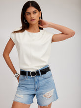 SHORT SLEEVE FAUX LEATHER TOP