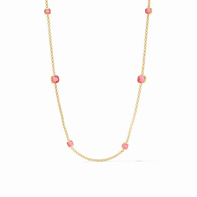 AQUITAINE STATION NECKLACE- PEONY PINK