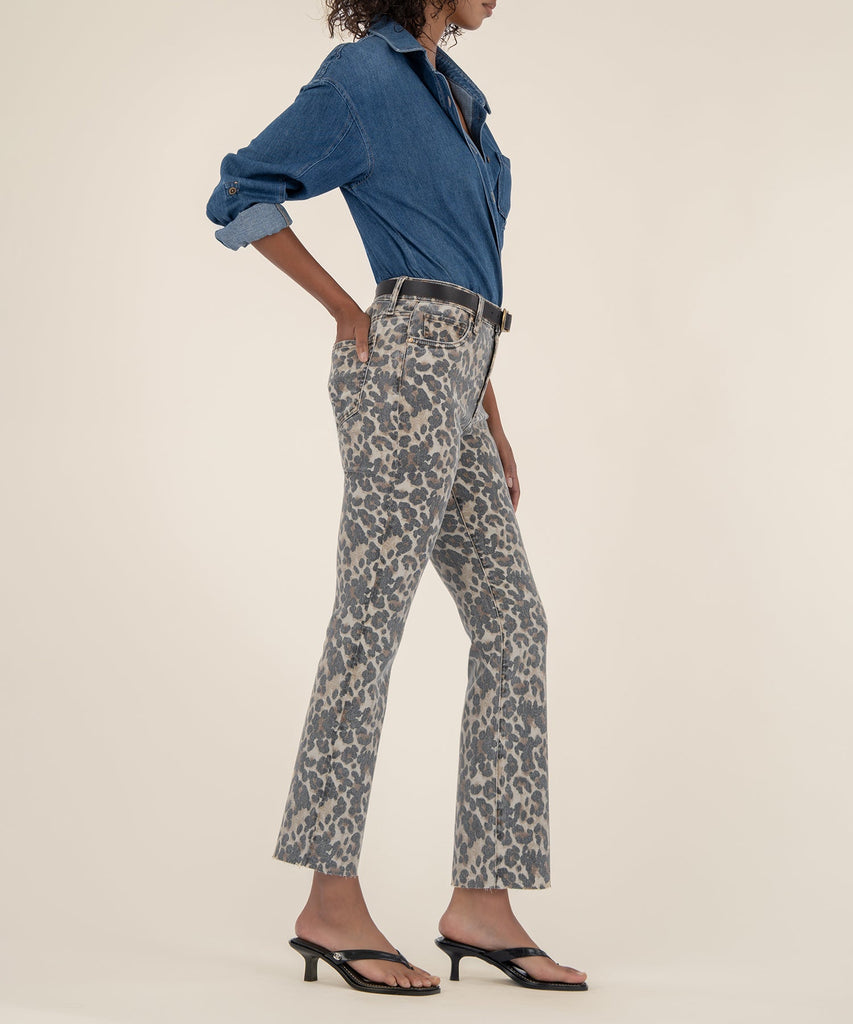 Kelsey High Rise Raw Hem Ankle Flare