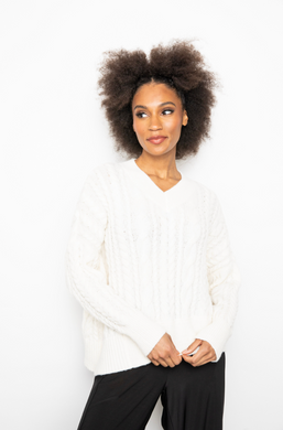 COZY MIXED STITCH CABLE PULLOVER