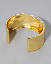 SOLANALES GOLD CRYSTAL WIDE CUFF BRACELET