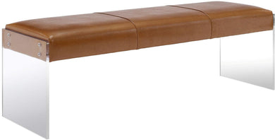 ENVY BROWN LEATHER/ACRYLIC BENCH