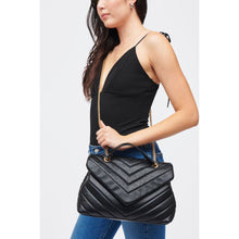 BLACK VEGAN LEATHER QUILTED CROSSBODY