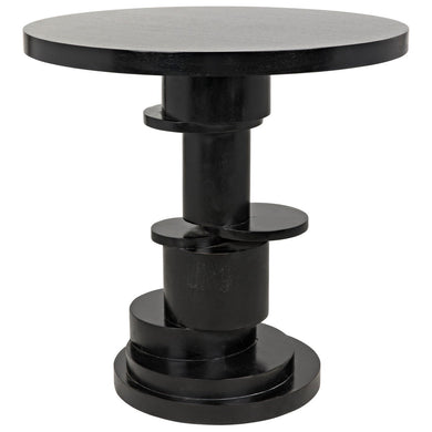 HUGO SIDE TABLE, HAND RUBBED BLACK