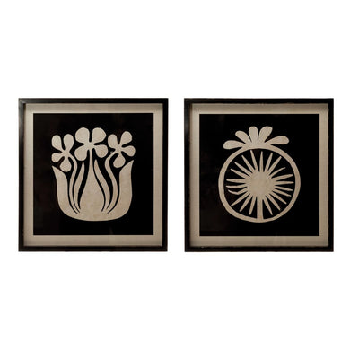 FRAMED ABSTRACT FLOWER WALL DECOR- 2 STYLES