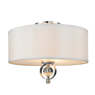 Cerchi Flush Mount in Chrome with Opal Satin Shade
