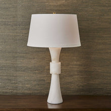 BANDED TABLE LAMP, ALABASTER