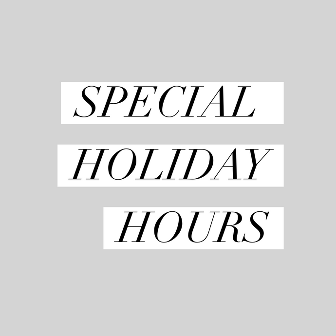 Holiday Hours December 2016