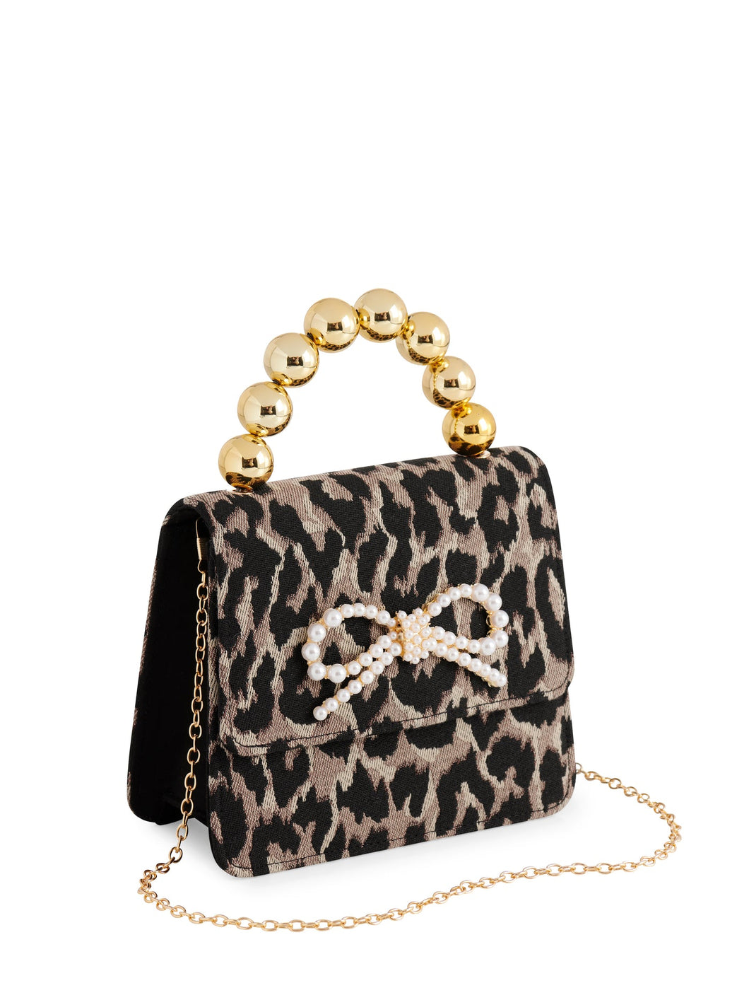 Maude Leopard Mini Top Handle Bag
