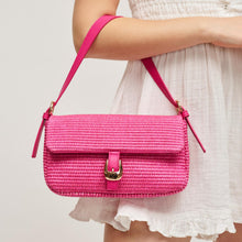 Gloria Hot Pink Straw Crossbody