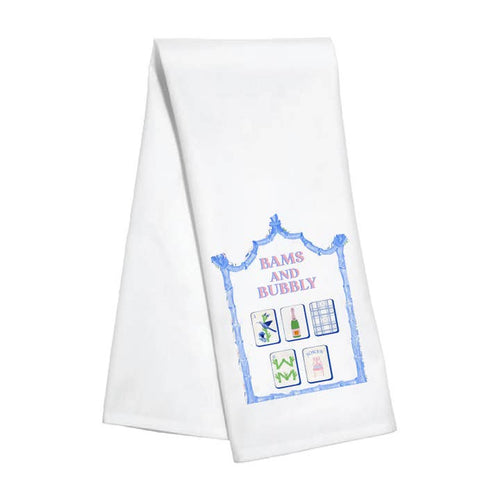 Bams and Bubbly Mahjong Kitchen Towel