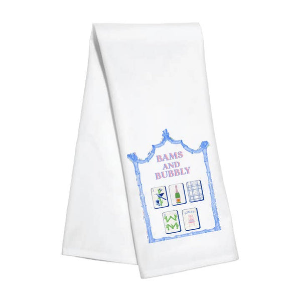 Bams and Bubbly Mahjong Kitchen Towel