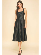 Faux Leather Midi Dress