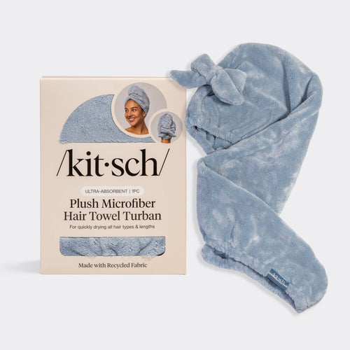Coastal Blue Microfiber Hair Towel