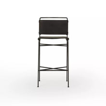 WHARTON BAR STOOL-DISTRESSED BLACK