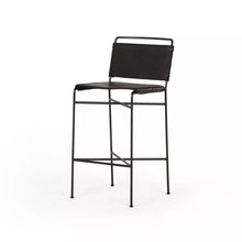 WHARTON BAR STOOL-DISTRESSED BLACK