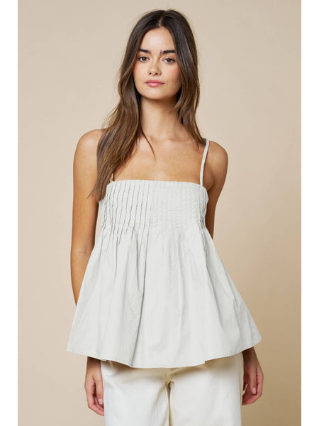 Pleated Flowy Tank Top