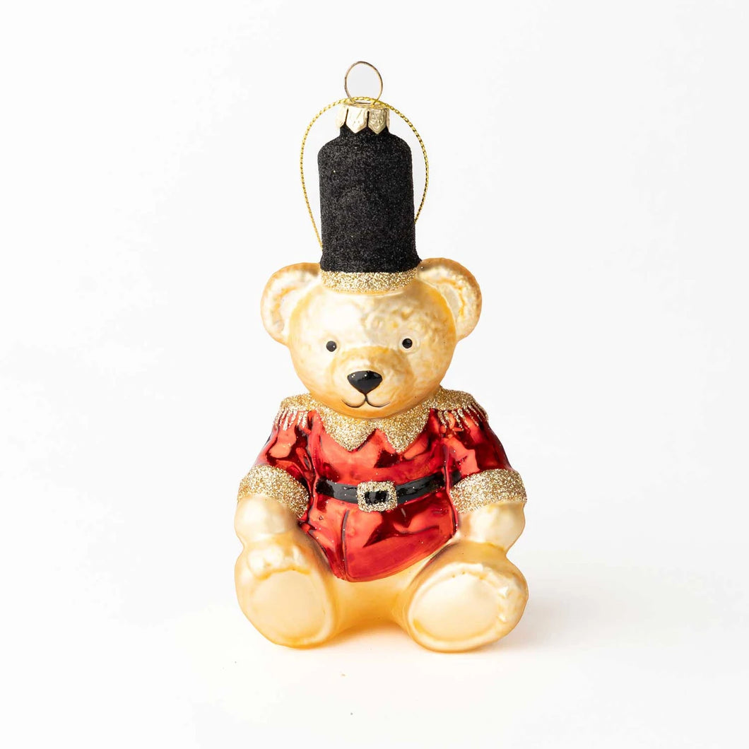 Bear Red Glass Ornament