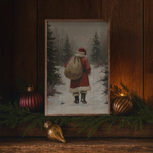 Santa Claus Walking in Timber 16x24