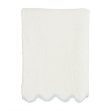 Blue Scallop Chenille Blanket