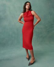 Sleeveless T-Neck Midi Dress