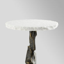 SIDE TABLE BRONZE WHITE