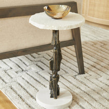 SIDE TABLE BRONZE WHITE