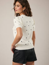 Polka Dot Short Sleeve Sweater