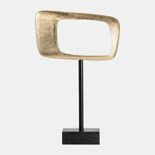 Gold Aluminum Rhombus on Stand Sculpture