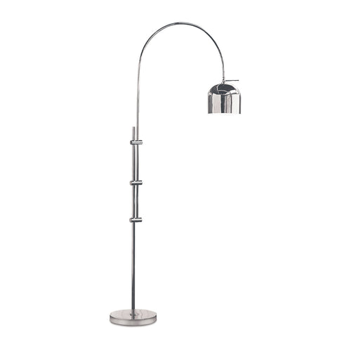 ARC FLOOR LAMP W/ METAL SHADE, POLISHED NICKEL
