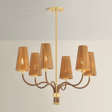 Atwood 6 Light Chandelier, Aged Brass