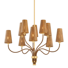 Atwood 10 Light Chandelier, Aged Brass