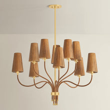Atwood 10 Light Chandelier, Aged Brass