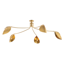 Avondale 5 Light Semi Flush, Aged Brass