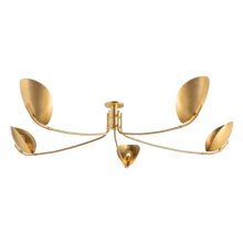 Avondale 5 Light Semi Flush, Aged Brass