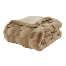 Tan Faux Fur Velvet Throw 50x60
