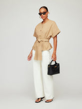 Kai Belted Button Up Top