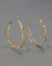 Intertwined Champagne Pave Hoop Earring