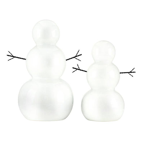 Ceramic Metal Twig Arm Snowman-Large