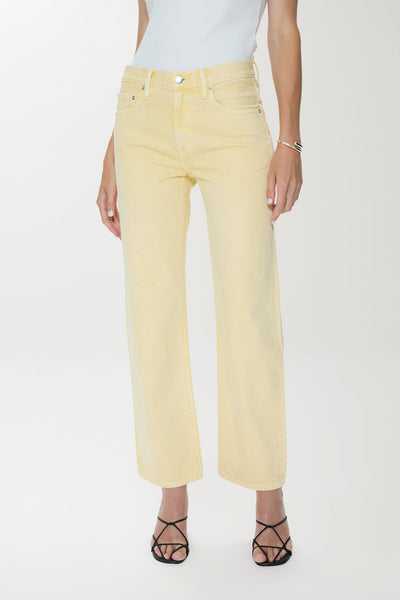 Lexi Day Glow Mid Rise Bowed Straight Jean