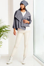 NYLON CROPPED ASYMMETRICAL JACKET