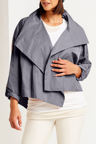 NYLON CROPPED ASYMMETRICAL JACKET
