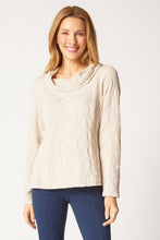 Sunburst Knit Cowl Seamed Tee