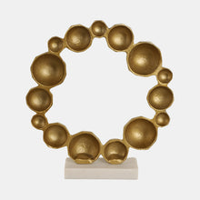 Ring Of Orbs On Marble Base Sculpture