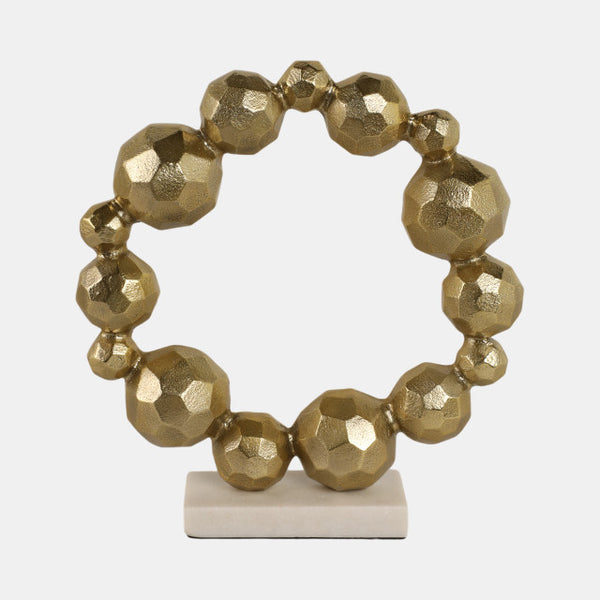 Ring Of Orbs On Marble Base Sculpture