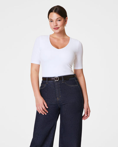 Smoothing Jersey V-Neck Tee