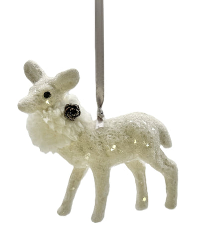 Dancer Deer With Boots Cream Ornament