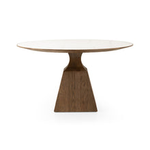 Sargon Dining Table-Honed White Marble