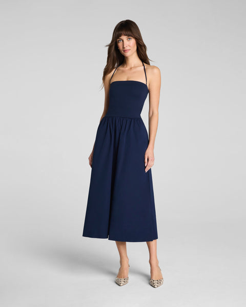 Jersey Strapless Midi Dress