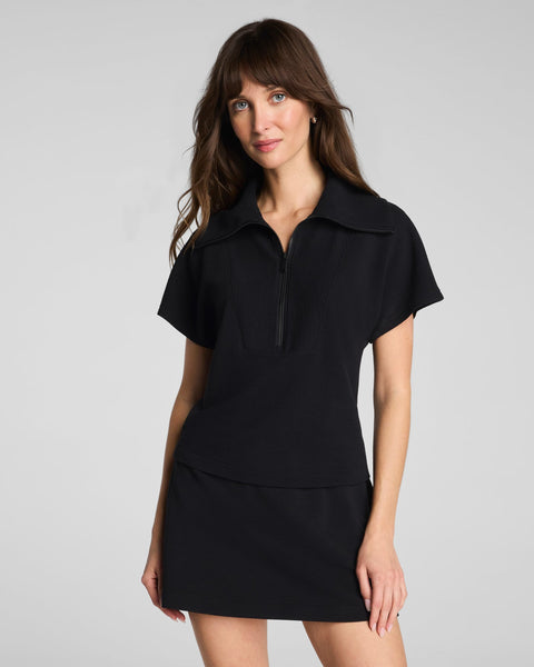 Airessentials French Rib Short Sleeve Half Zip
